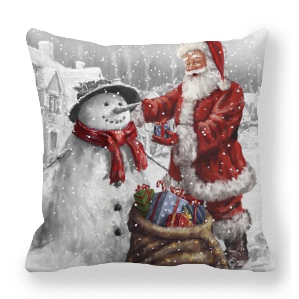 Gối Tựa Lưng Sofa VẢI COTTON HỌA TIẾT NOEL SBK132