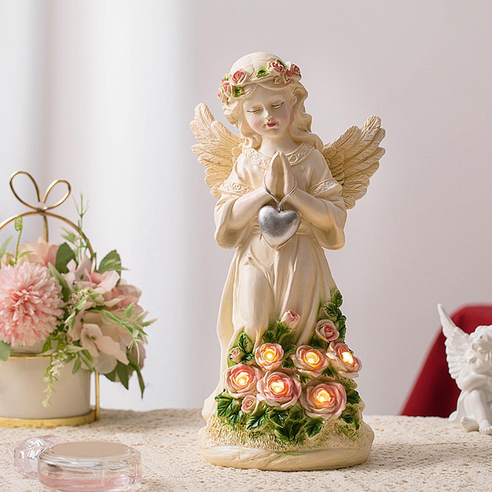 Angel Statues Angel Decoration Collectible Luminous for Landscape