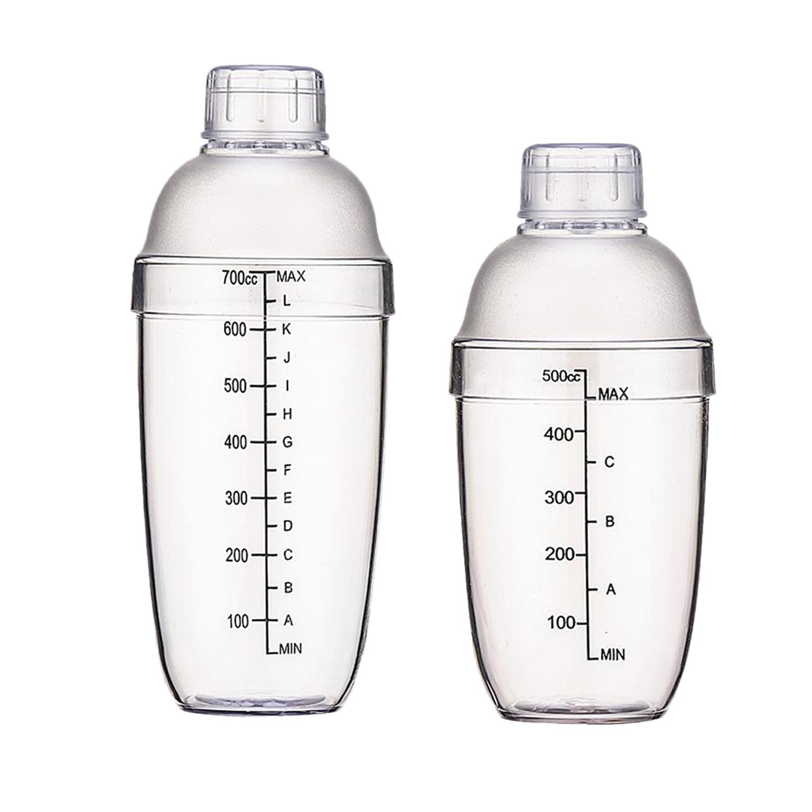 2 Pieces Cocktail Shaker - Clear Matte Bottle Bar Pub Drink Party Supplies