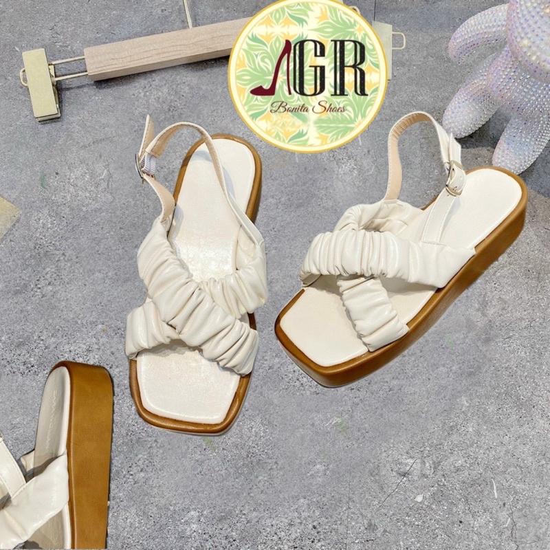 Sandal xuồng X nhún viền phối cao 3 cm siêu xinh