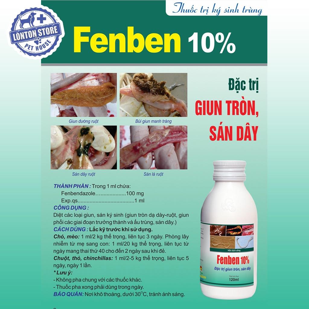 Fenben 10% - Sản phẩm hổ trợ sức khỏe chó mèo, 120ml