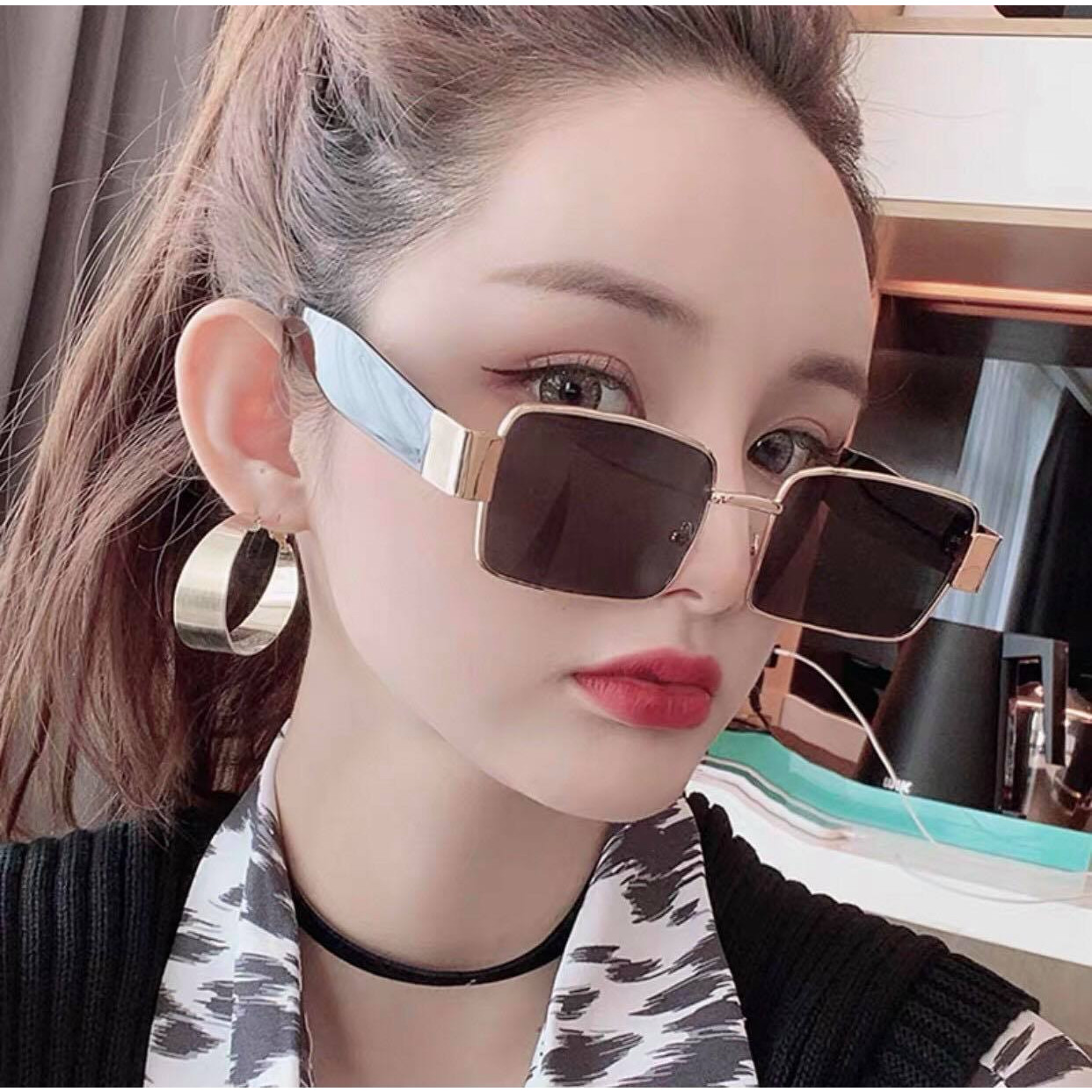 Kính râm Nam nữ thời trang chống nắng uv thời trang Hàn Quốc