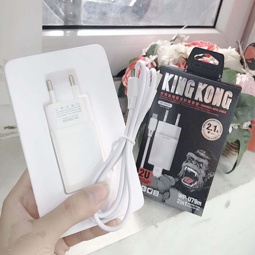 Bộ Củ Sạc Kèm Cáp Micro USB WK -U79 King Kong - Hàng Chính Hãng