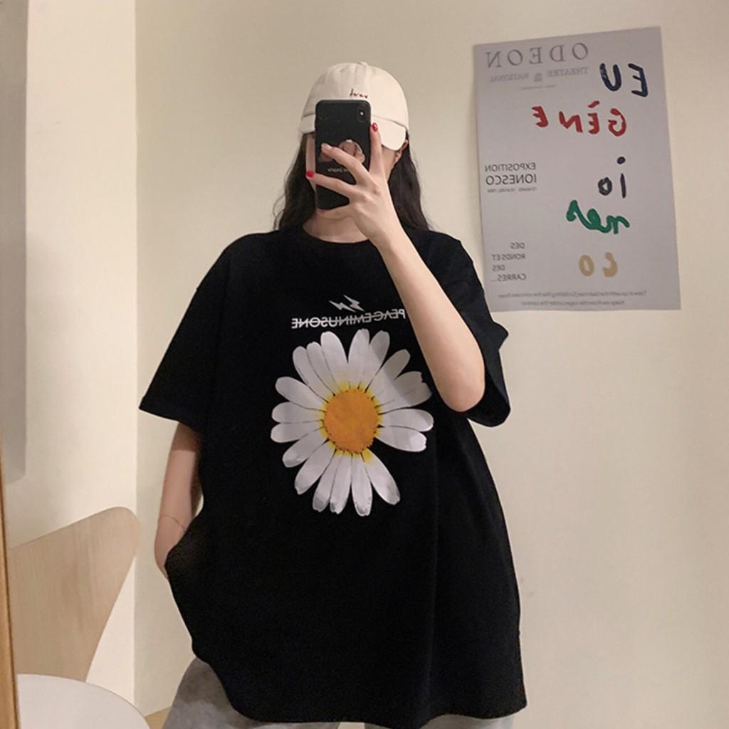 Áo thun nam nữ form rộng tay lỡ oversize hoa mất cánh peace unisex - thời trang nam nữ hot trend