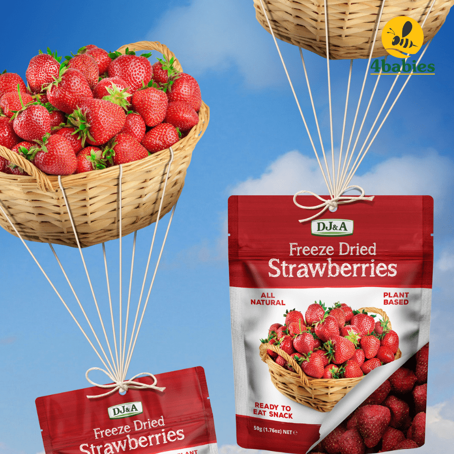 Dâu tây sấy khô ăn liền DJ&A Strawberry hoa quả sấy chậm nhập khẩu Úc