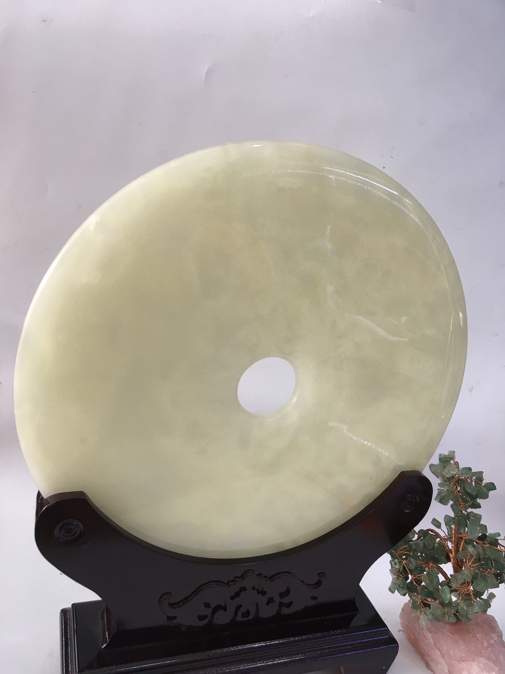 Đồng điếu đá ngọc xanh nhạt - cao 38cm - 3,35kg