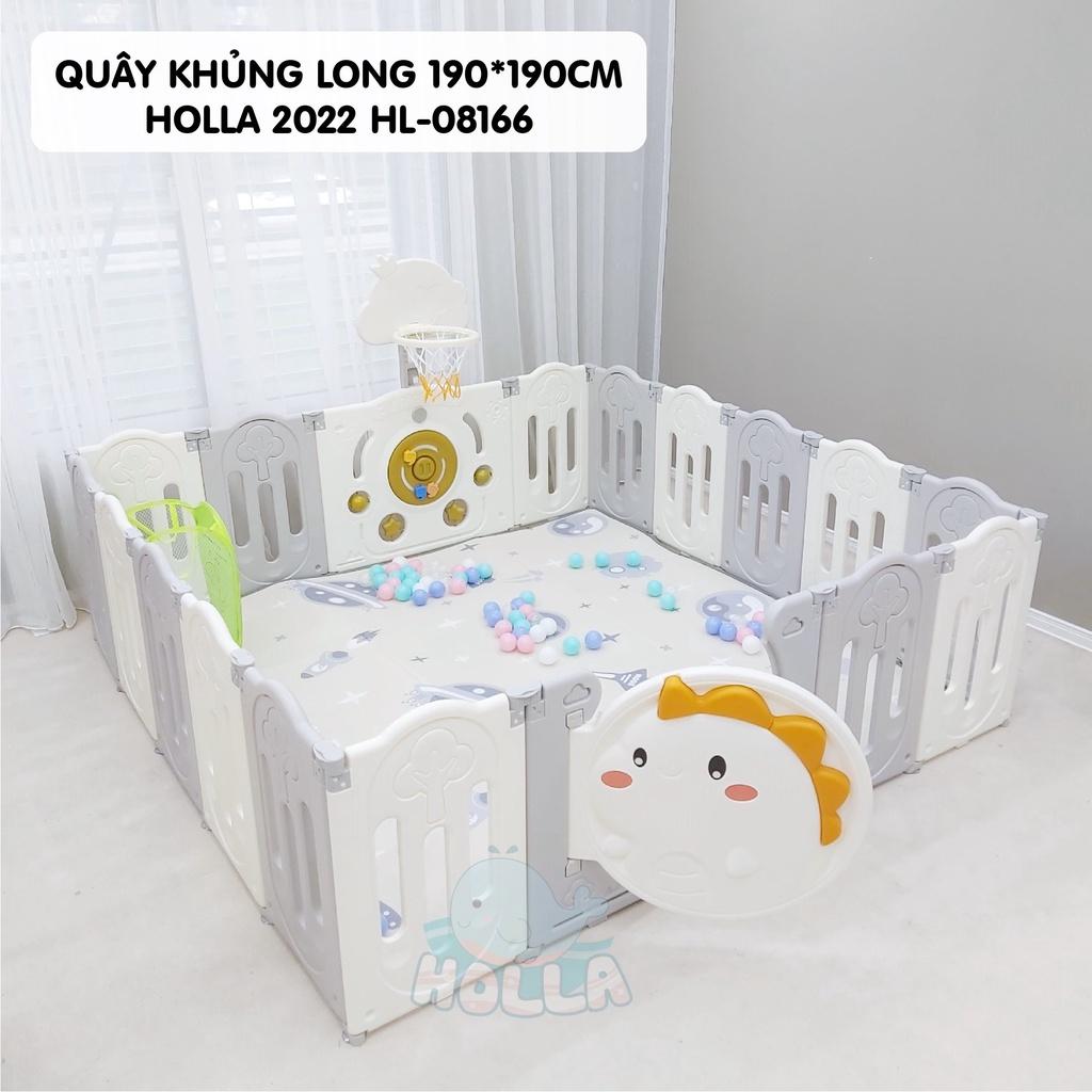 Bộ Quây Cũi Nhựa Trơn Kèm Đồ Chơi Holla Khủng Long HL-08166 cho bé size 190*190cm - Tặng kèm thảm và bóng mẫu 2023