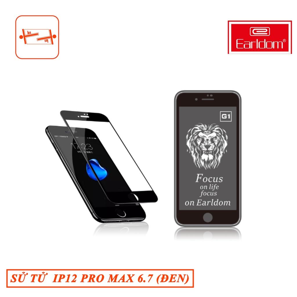 Cường Lực dành cho IPHONE 12 PRO MAX (6.7) (Đen) sư tử Earldom - Hàng chính hãng