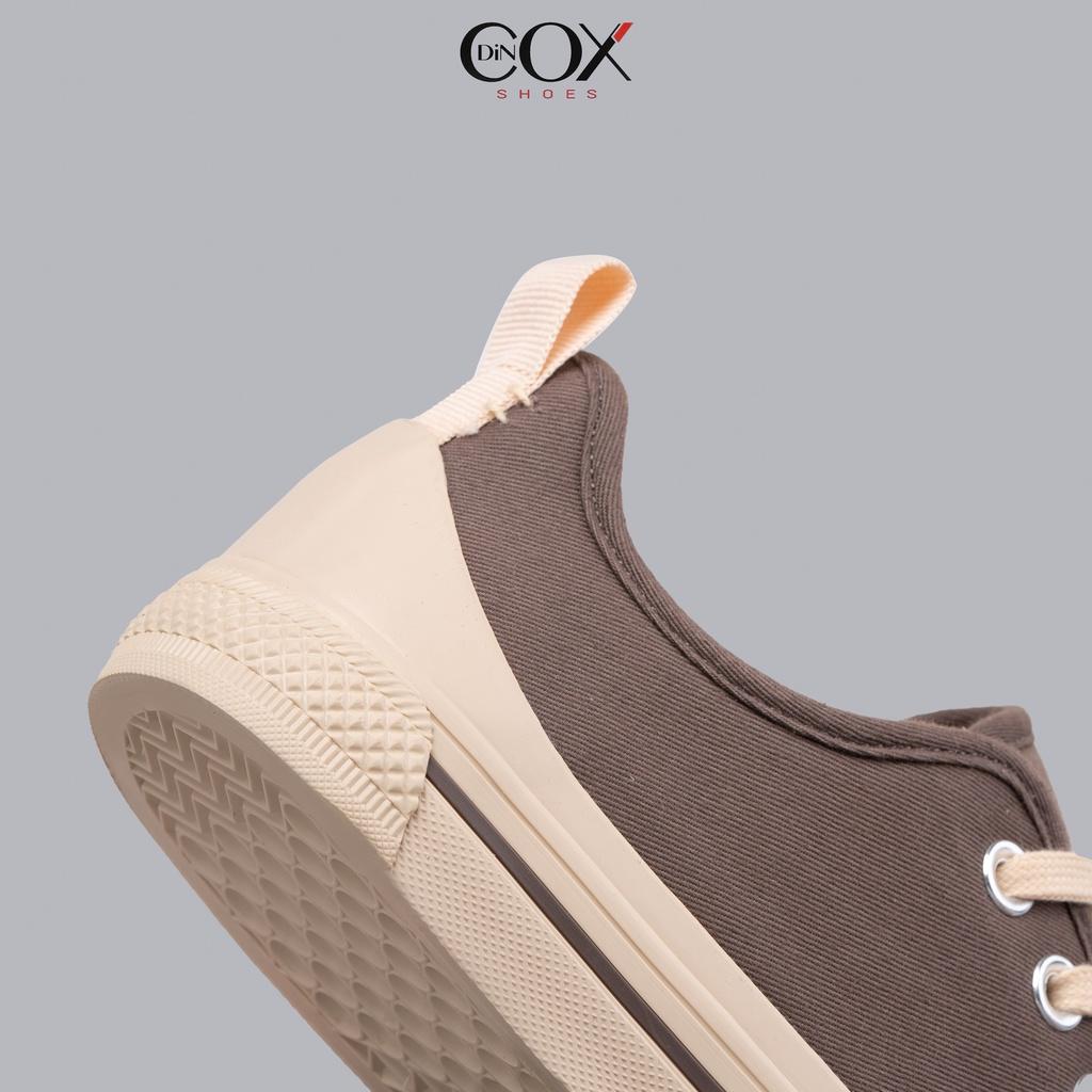 Giày Sneaker Vải Canvas Unisex Cao Cấp DINCOX C20 Chocolate Sang Trọng Tinh Tế Đơn Giản - 41