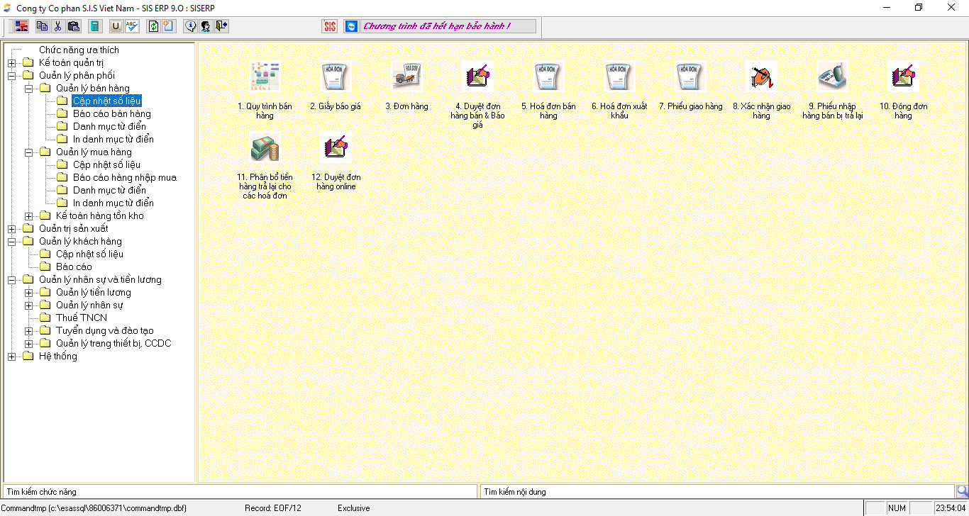 Phần mềm Quản trị tổng thể nguồn lực doanh nghiệp SIS ERP 9.0 - Hàng chính hãng - Hỗ trợ mọi nghiệp vụ. Quý khách hàng vui lòng truy cập website: sis.vn hoặc liên hệ SĐT 024 2200 1100 hoặc 096 282 8785 để được tư vấn và báo giá chính xác nhất