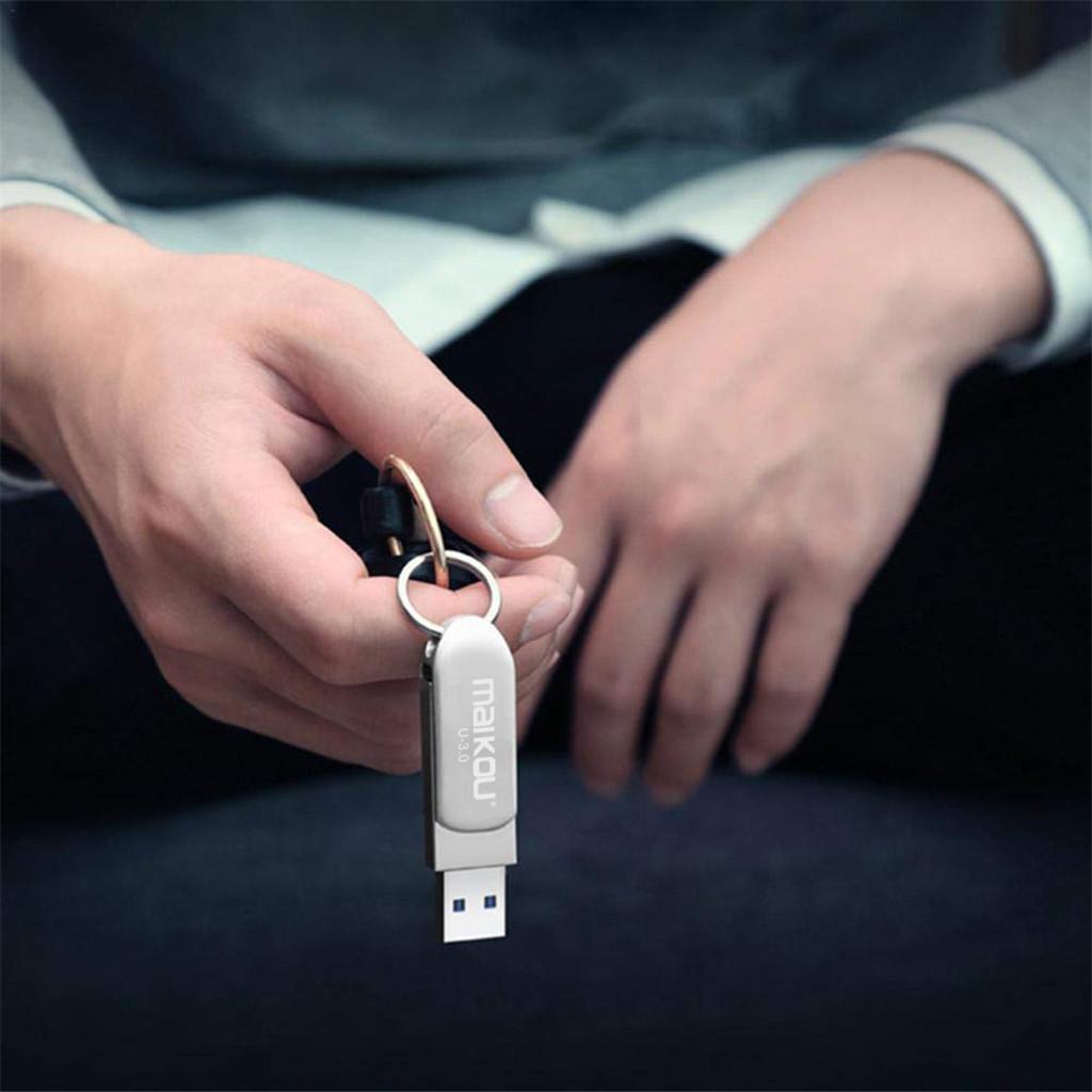 Kokiya Kim Loại 32GB 3in1 USB 3.0 Tốc Độ Cao Đèn LED Cho Điện Thoại Android Loại C Viên Các Thiết Bị gậy Chụp Ảnh Cho Mi