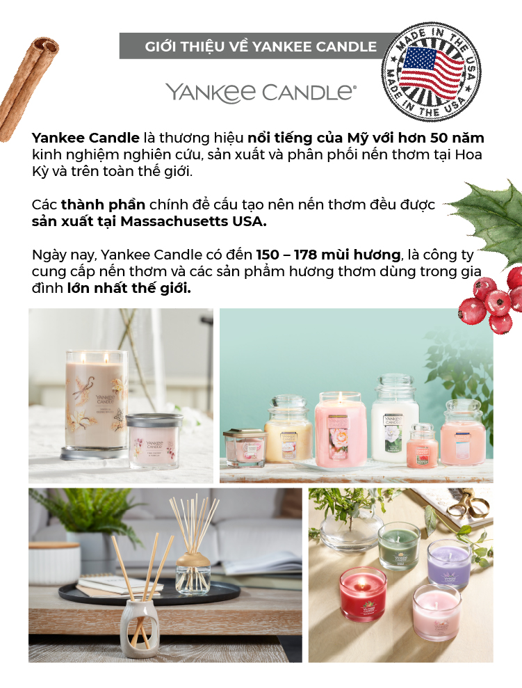 Nến ly tròn sáp đậu nành Yankee Candle size L (567g) - Fresh Cut Roses