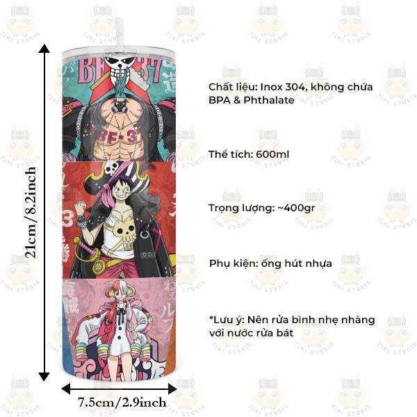 Bình Giữ Nhiệt Hình One Piece Film Red - Tỉ Mỉ Studio - Mã 0808AT02