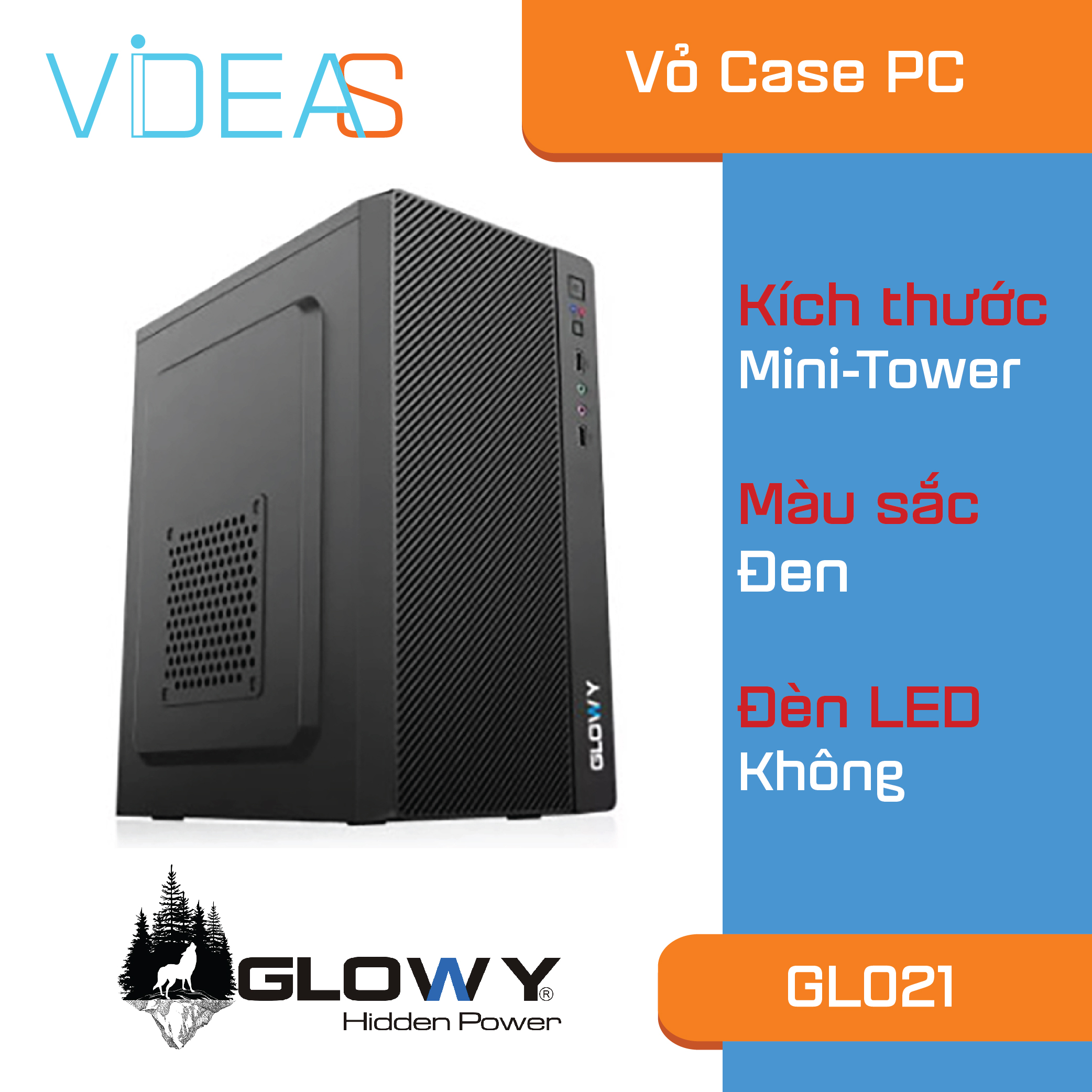 Vỏ case máy tính Glowy Gl021 _ Hàng nhập khẩu