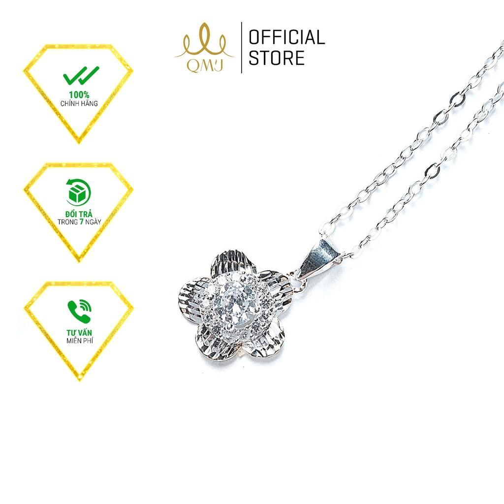 Dây chuyền bạc QMJ Hoa mai 5 cánh nạm đá 3 tầng sáng bóng lấp lánh - Q030