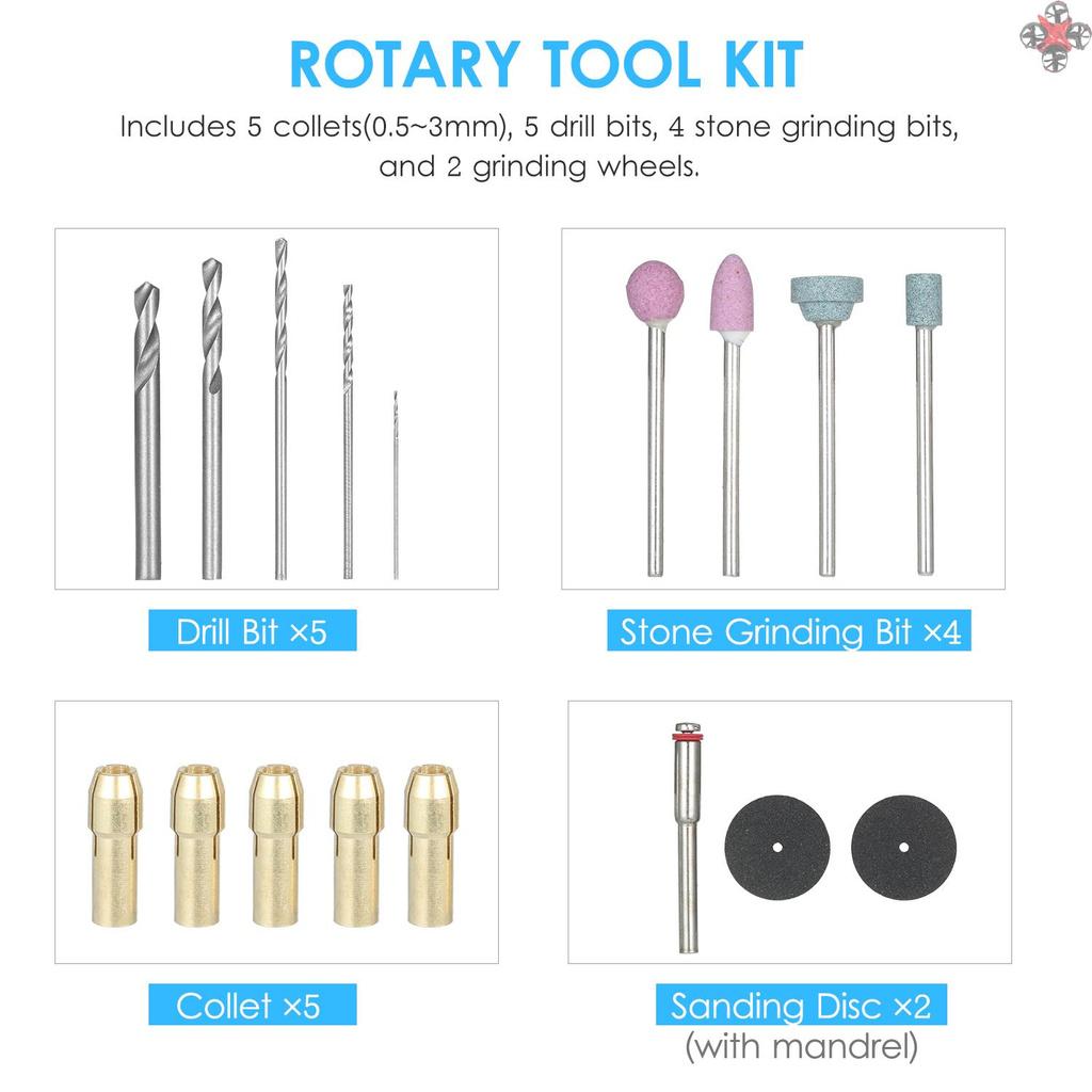 BITS Bộ Máy Khoan Điện Mini Kèm Đĩa Mài Đa Năng