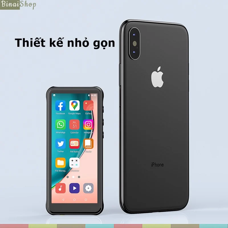 Ruizu Z80 - Máy Nghe Nhạc, Xem Phim MP4, Kết Nối Wifi, Bluetooth, Android 8.1, Màn Hình 4 Inch Full Cảm Ứng - Hàng chính hãng