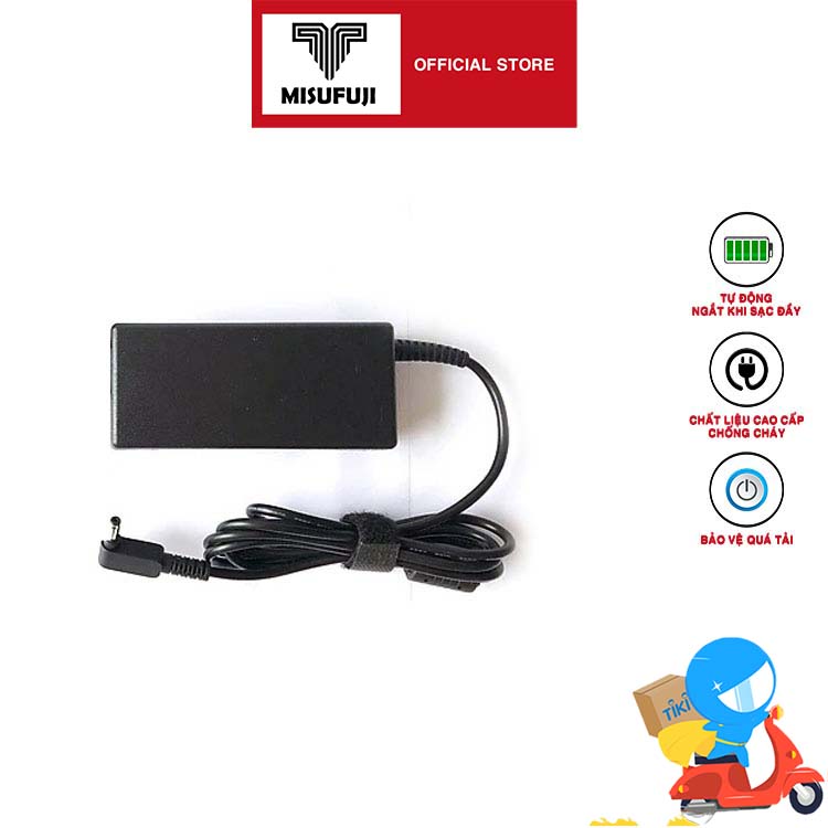 Sạc dành cho Laptop Asus Vivobook và một số dòng khác 3.42a - công suất 65w - Chân nhỏ 4.0mm x 1.35mm - Tặng kèm dây nguồn - Hàng Nhập Khẩu New Seal