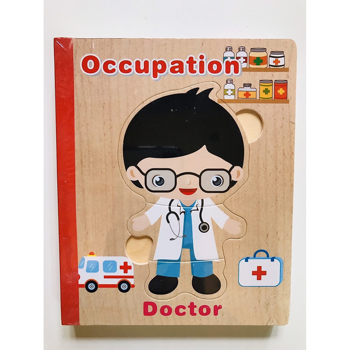 Sách ghép hình cho bé bằng gỗ - combo 2 quyển - đồ chơi thông minh Mk