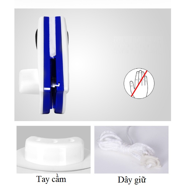 Bộ dụng cụ lau kính 2 mặt siêu sạch giao màu ngẫu nhiên - Tặng 1 miếng cọ rửa silicon