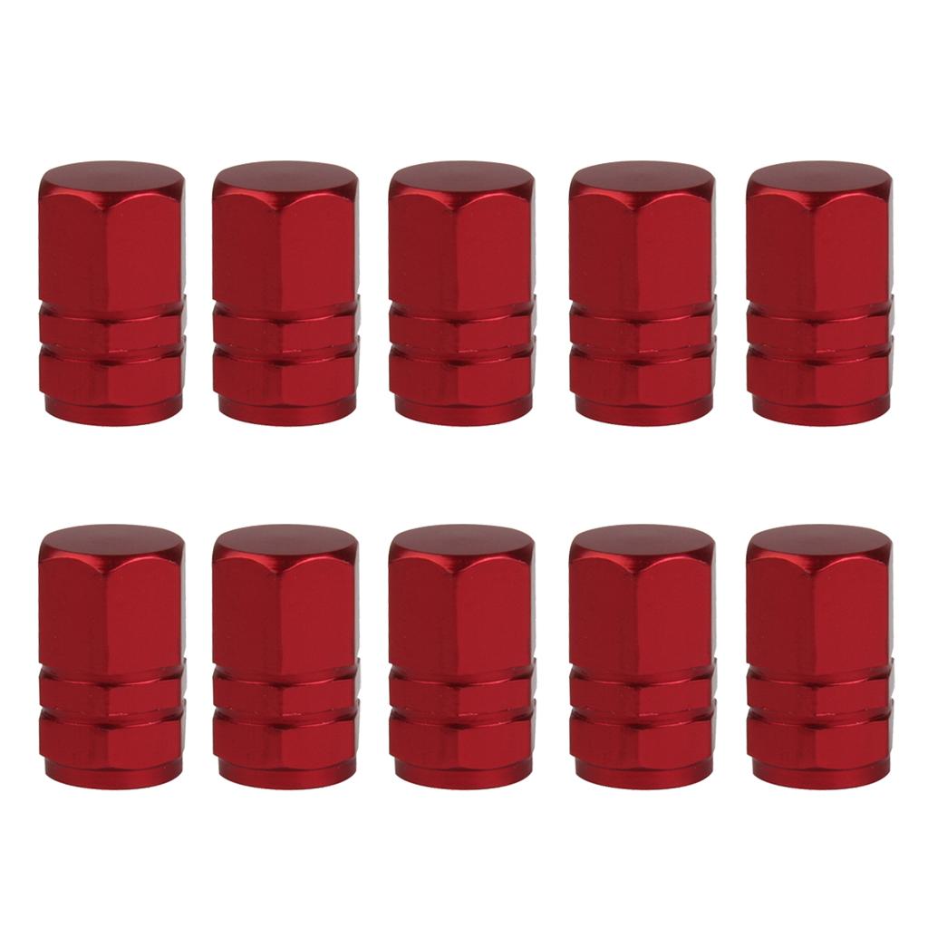 10pcs Car Motorcycle Tire Tyre Schrader Valve Cap Truck Bike Valve Cover Red