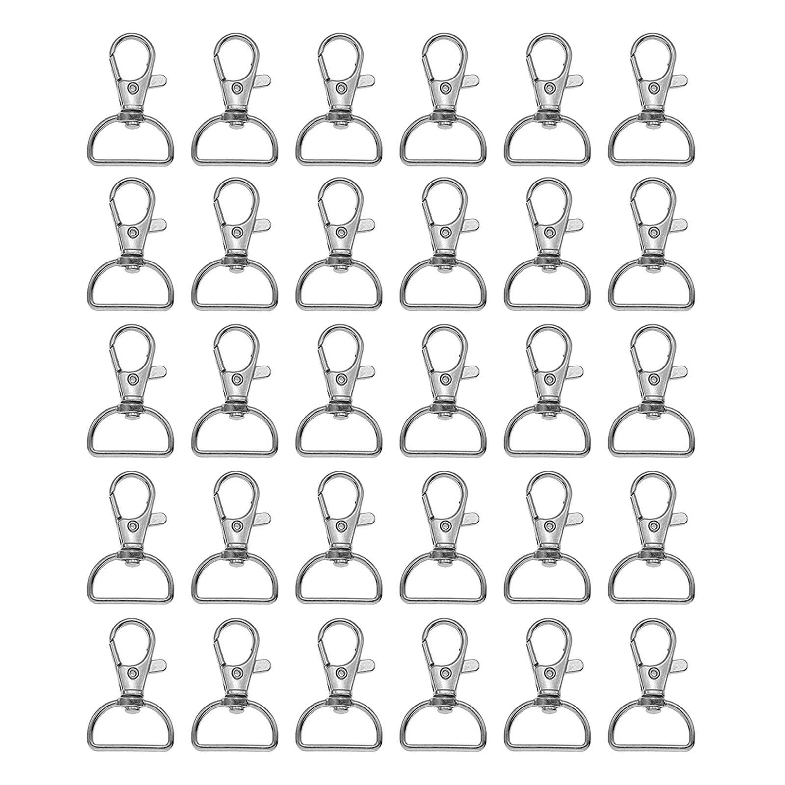 30x Rotary Lobster Clasp Set Belt Key Chain Keychain Clip Hooks with D Rings