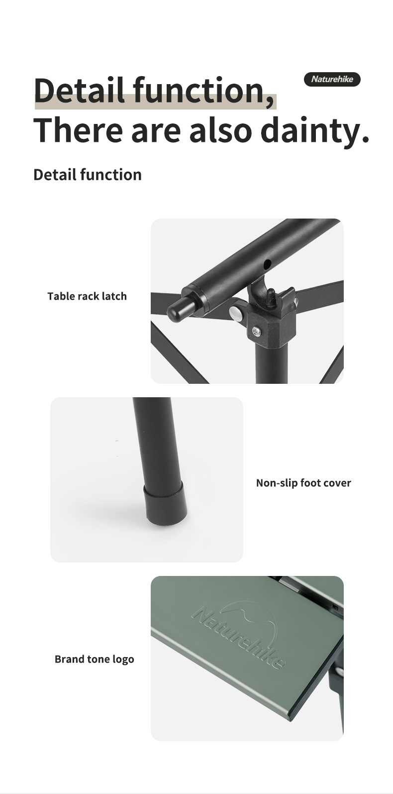 Bàn cắm trại nhôm siêu nhỏ gọn NatureHike CNH22JU050