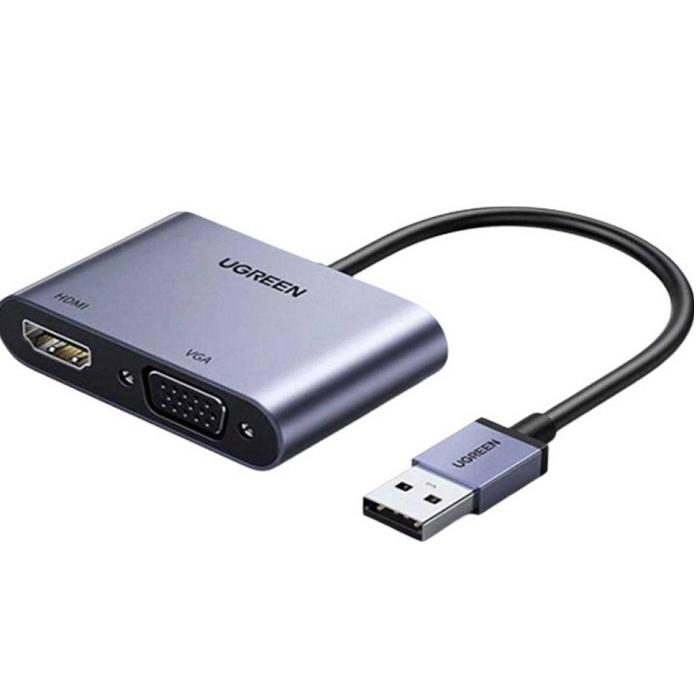 Cáp Chuyển đổi USB 3.0 Sang HDMI + VGA 1080P/60Hz 20518 | Hỗ trợ độ phân giải cổng HDMI và VGA là FullHD