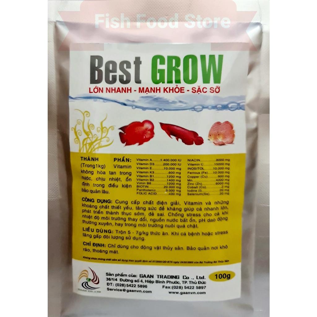 Best Grow vitamin, nguyên liệu trộn tôm,tim bò tăng sức đề kháng cho cá