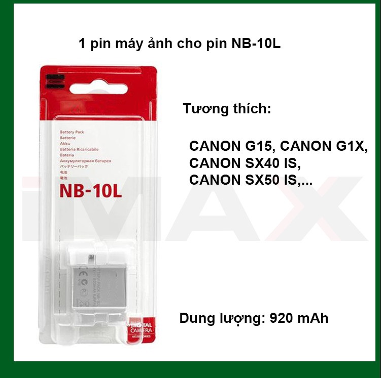 Pin máy ảnh thay thế dành cho Pin Canon NB-10L