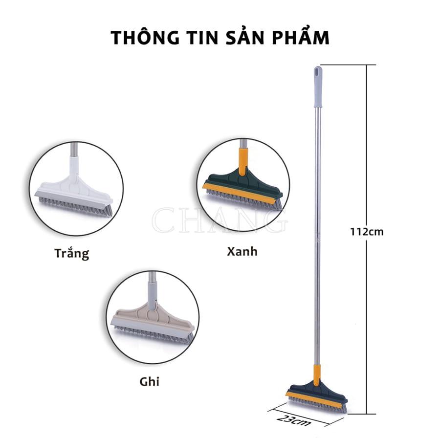 Chổi Chà Sàn Nhà Tắm Thông Minh 2 in 1 Thiết Kế Đầu Gạt Gước Xoay 120 Độ Quét Nhà Siêu Sạch Mọi Góc Bẩn