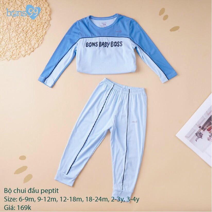 Bộ Dài Tay Petit 3 Màu Hồng Ghi Xanh Size 6-4 Tuổi BUS0013B