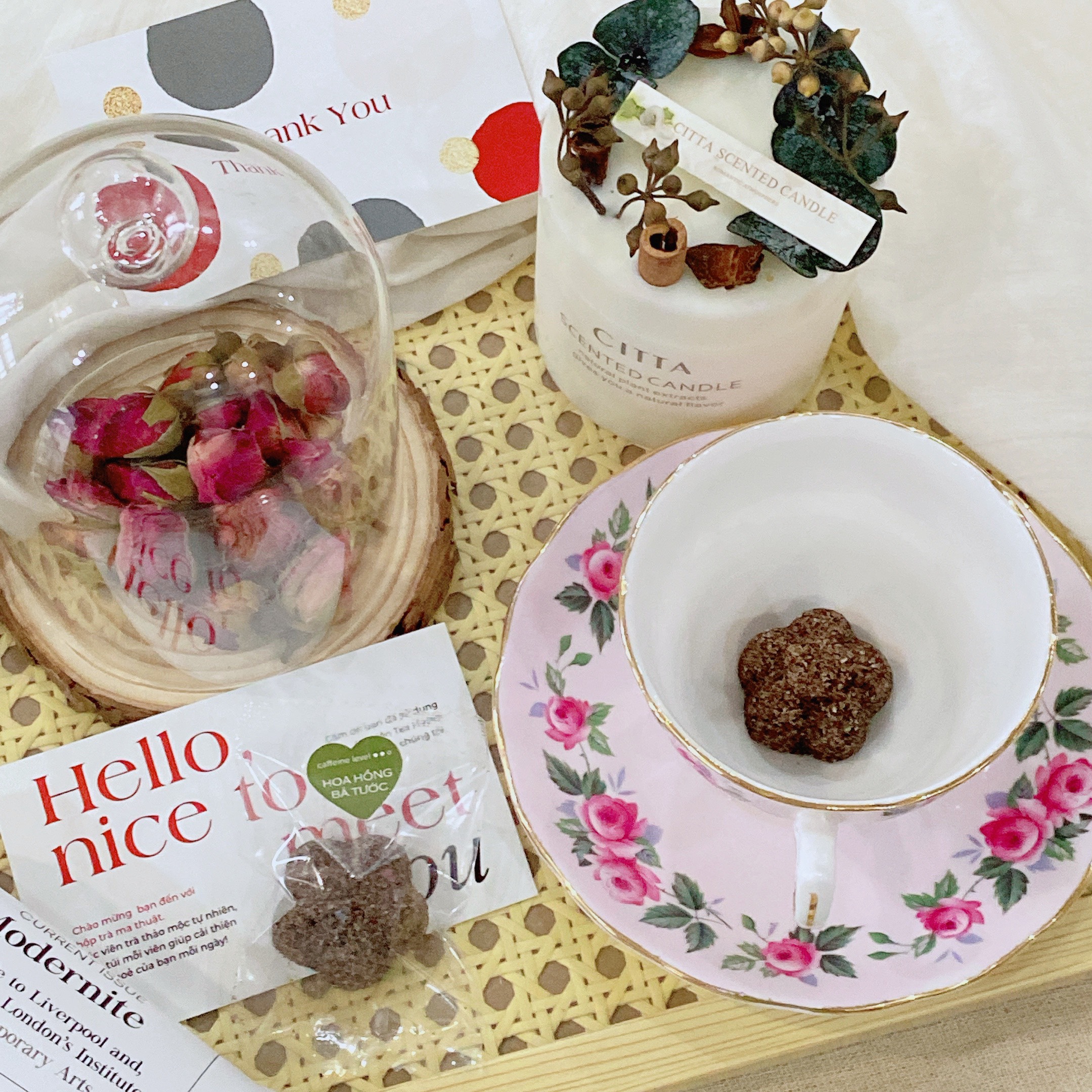 Tea Hopes - Trà viên thảo mộc hoa hồng - 8 viên