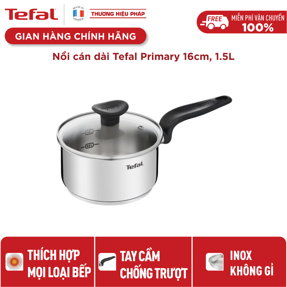 Nồi cán dài Tefal Primary 16cm, 1.5L - Hàng chính hãng