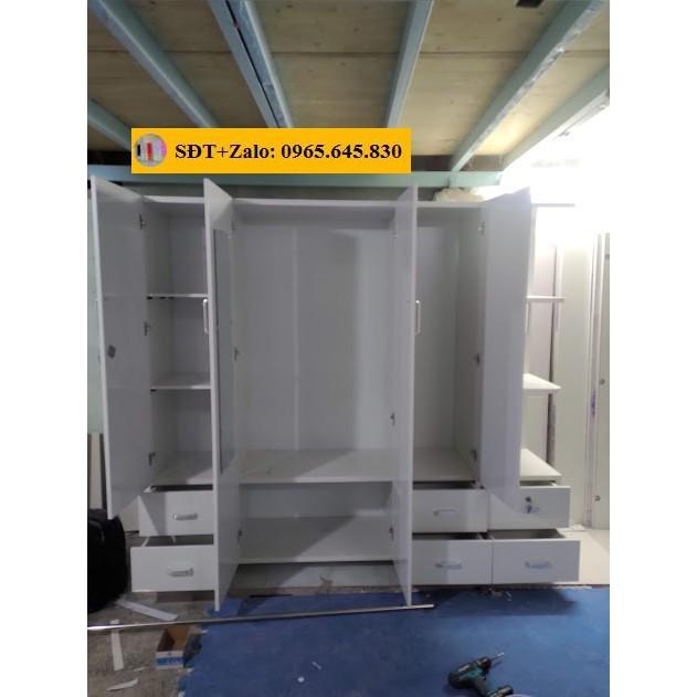 Tủ Nhựa Đài Loan 4 Cánh 1 Kệ Màu Trắng 514