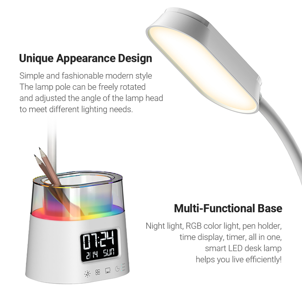 Đèn led Để Bàn xiaomi youpin 3Lilife 3 Cấp Độ Có Thể Điều Chỉnh Thời Gian Nhắc Nhở Và Tắt Kèm Hộp Đựng Bút Giá Đỡ