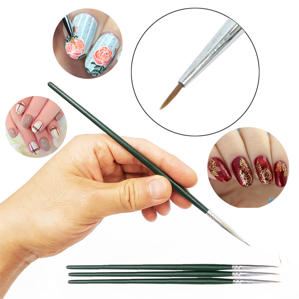 Cọ Nét Cán Xanh Vẽ Các Họa Tiết Nhỏ Và Tinh Tế, Cán Dễ Cầm Và Thao Tác, Chất Liệu Sợi Tổng Hợp Mềm Mịn, Hỗ Trợ làm Nhiều Kiểu Trang Trí Nail, Tạo Các Đường Kẻ Gọn Gàng