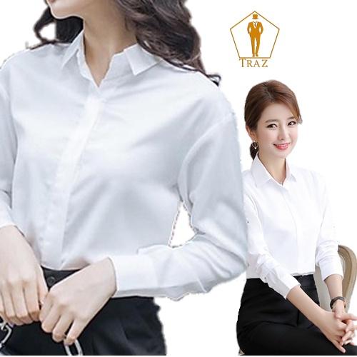 ÁO SƠ MI NỮ TRẮNG DÀI TAY DÁNG SUÔNG, ÔM FORM VỪA CỰC XINH