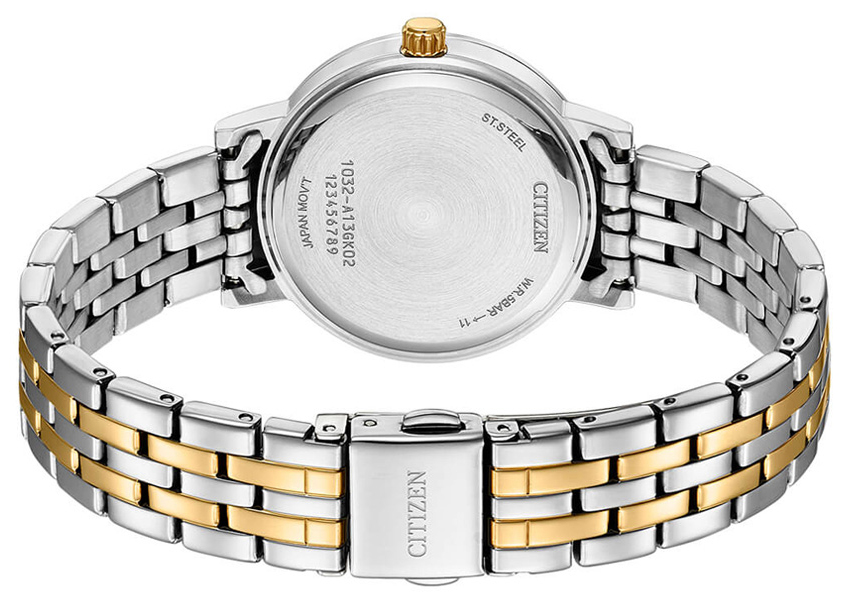 Đồng Hồ Nữ Citizen Pin-Quartz Đính Đá Swarovski Dây Thép Không Gỉ EL3106-59L - Mặt Xanh (31mm)