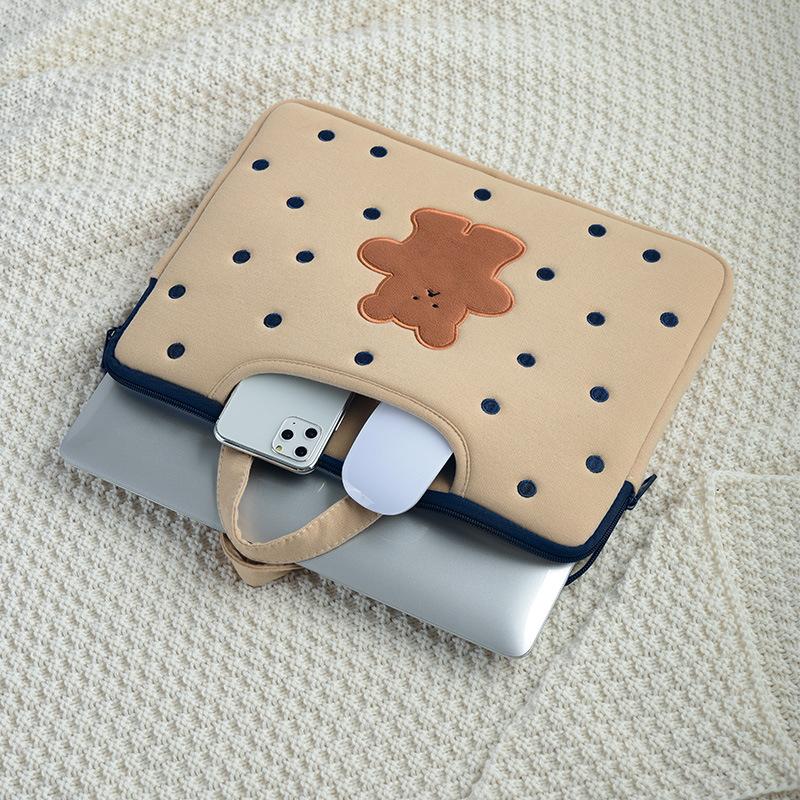 Gấu Túi Đựng Laptop 13 14 15 15.6 Inch Nữ Tay Dành Cho MacBook Air Pro Túi Xách Tay Máy Tính Máy Tính Bảng bao Da Dành Cho Xiaomi Dell