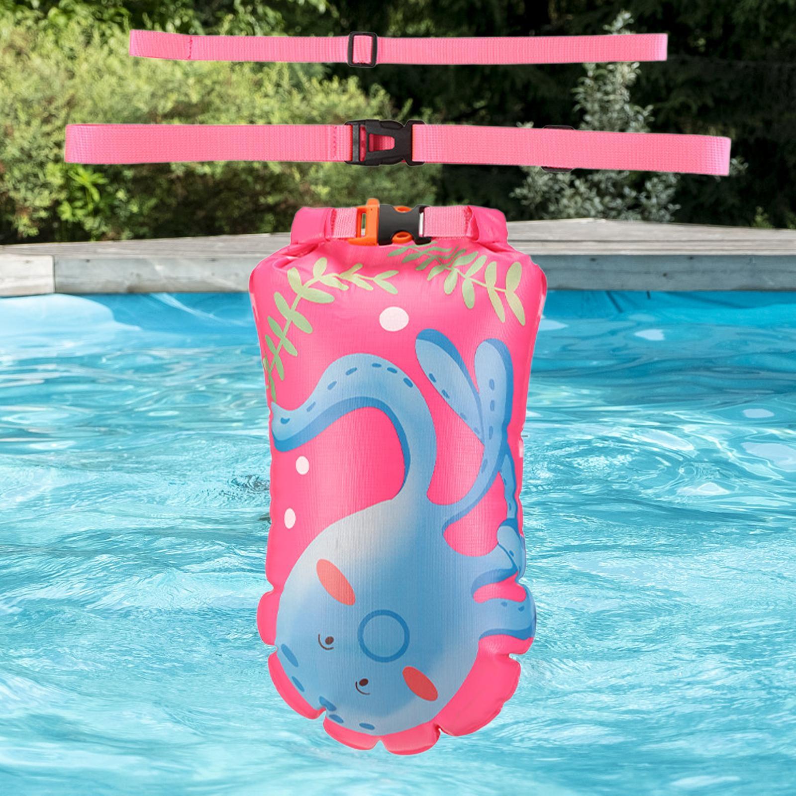 Safety Swim Buoy Floating Bag Waterproof Bag Swimming Tow Bag Ultralight Inflatable Buoy Float Swim Safety Float for Diving Boating Kayaking
