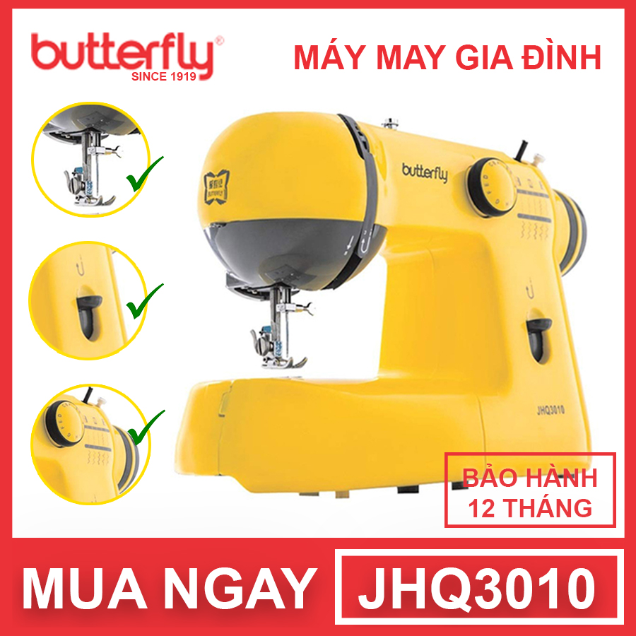 Máy May Gia Đình Cơ Bản Butterfly JHQ3010 - Hàng Chính Hãng