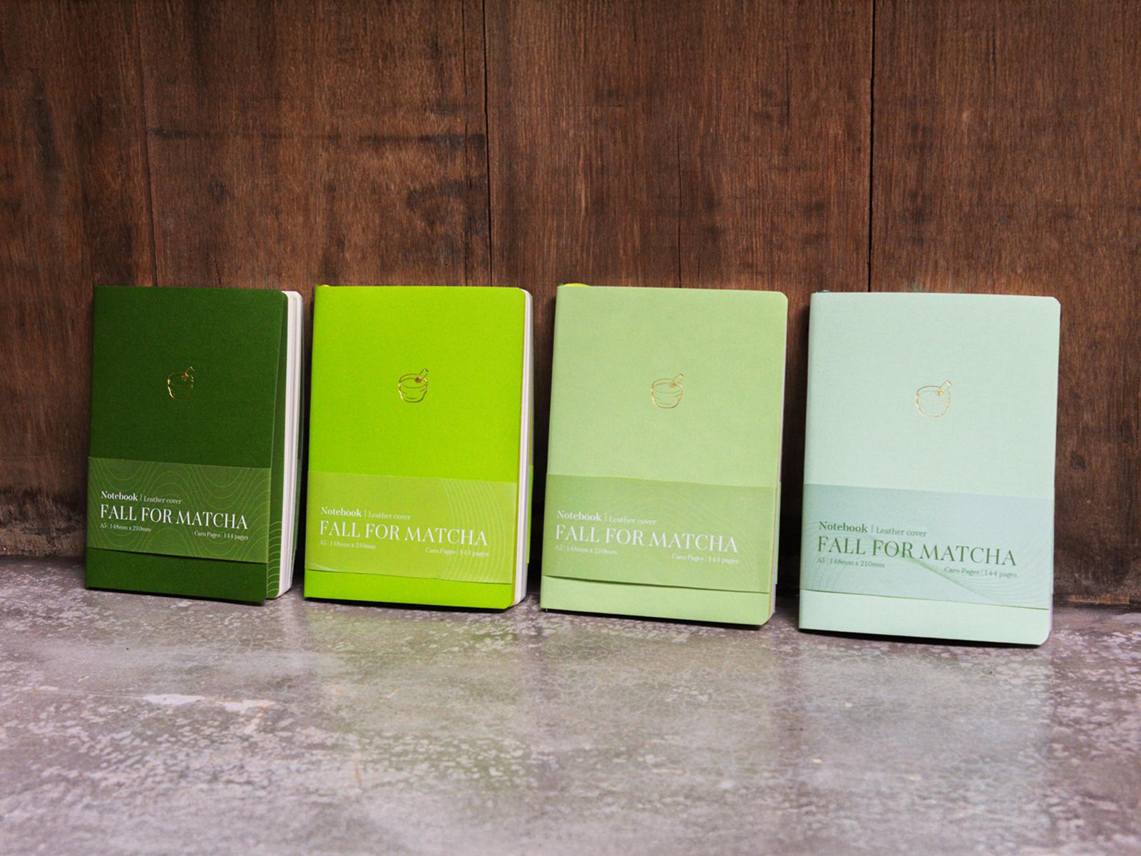 Sổ Bìa Da Mềm - Fall For Matcha A5 - Kẻ Caro - 144 Trang 100gsm - The Sun - Matcha Frappuccino