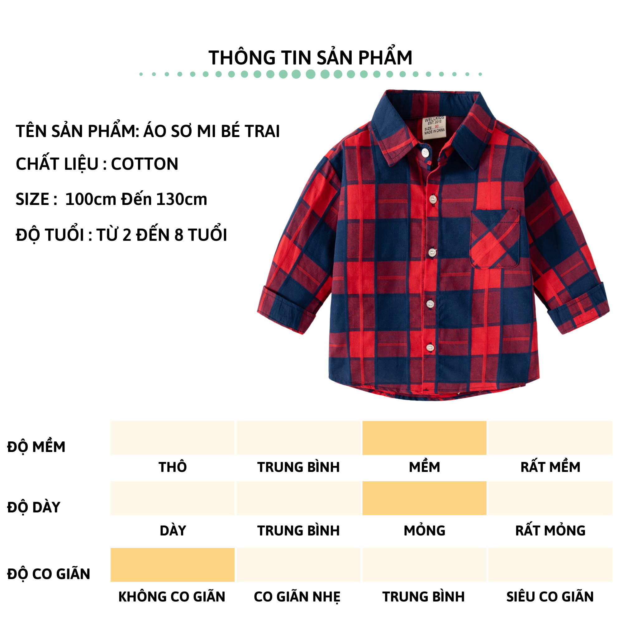 Áo sơ mi jean bé trai dài tay 27Kids WELLKIDS áo bò mềm cổ bẻ đi học nam cho trẻ từ 2-8 tuổi BLSH5