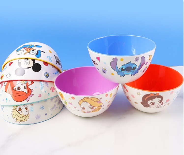 Chén tô tròn ăn dặm Disney nhựa melamine mới 2022 hình Elsa Frozen màu xanh cho bé