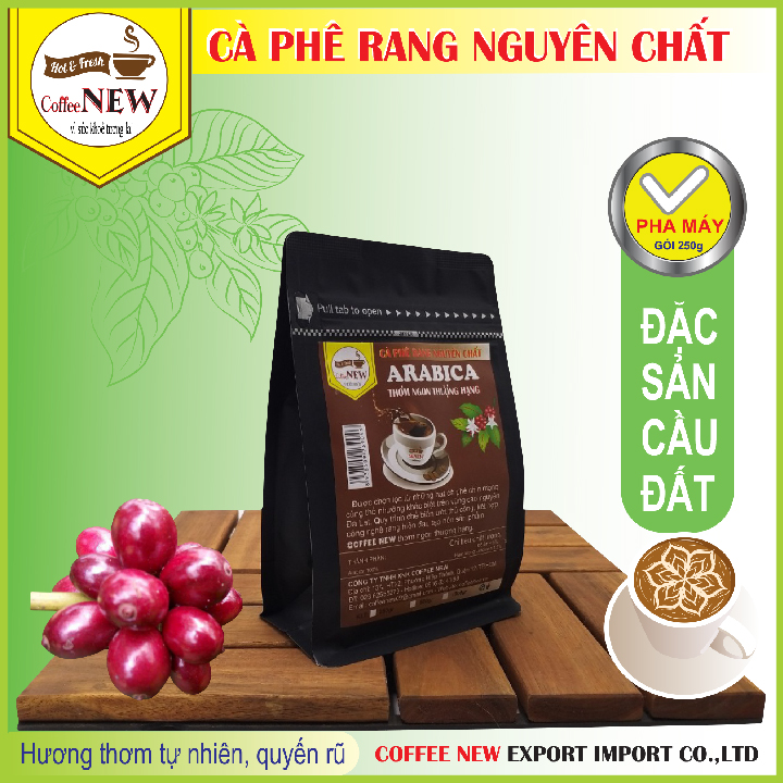 Cà Phê ARABICA Cầu Đất - Trọng Lượng 200g, 500g, 1kg - Rang Mộc Nguyên Chất - Pha Máy Hoặc Pha Phin - Hương Trái Cây, Vị Chua Thanh, Hậu Ngọt, Màu Nước Trong Trẻo - Coffee New