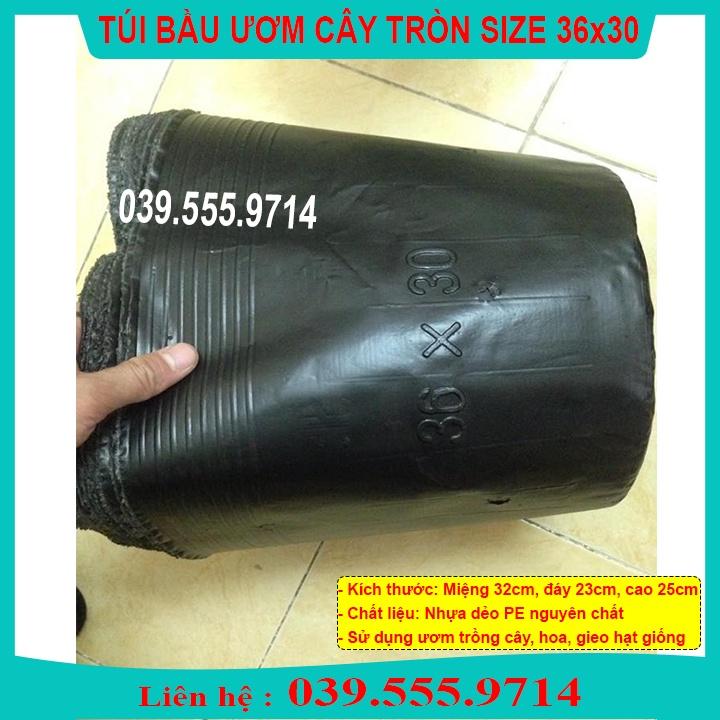 Túi Bầu Đen Ươm Cây Tròn Size 36x30 Tái Sử Dụng Nhiều Lần, CHỊU NHIỆT TỐT