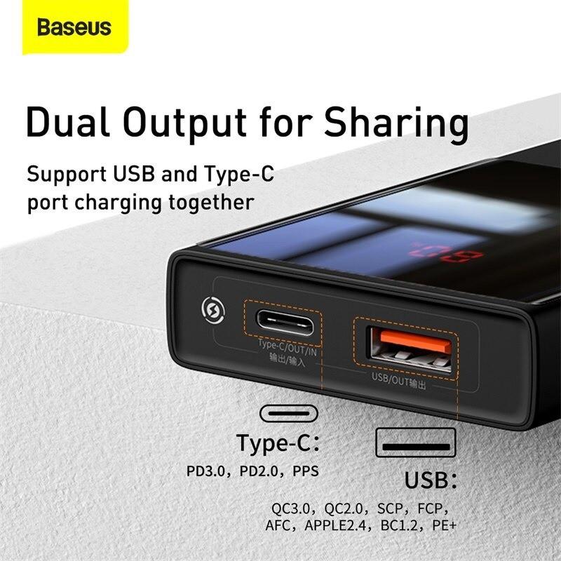 Pin sạc dự phòng hỗ trợ sạc nhanh PD3.0 Baseus Super Mini Power Bank Digital Display 20000mAh 22.5W -Hàng Chính Hãng