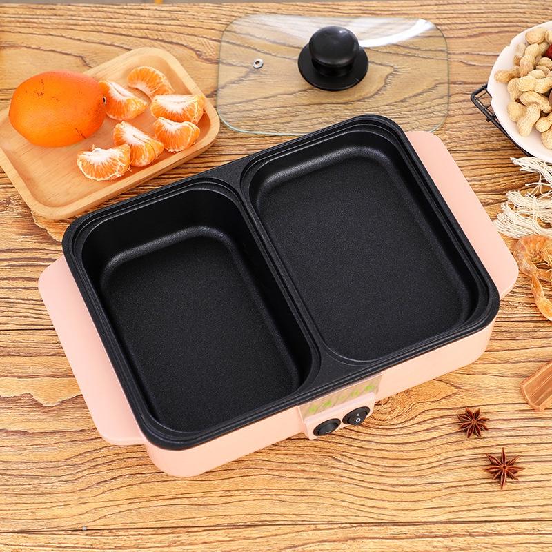 Bếp Lẩu Nướng 2 Ngăn, Bếp Lẩu Nướng 2 In 1, Bếp Chiên, Bếp Nướng Điện Đa Năng