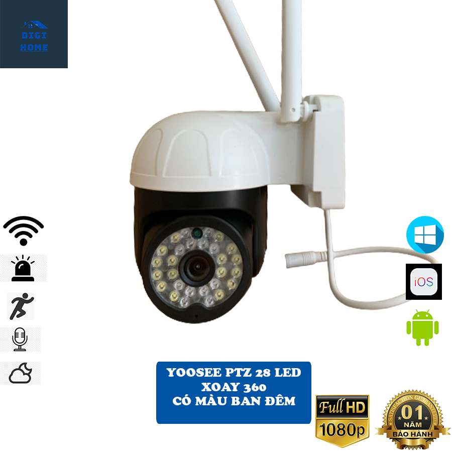 CAMERA YOOSEE WIFI 2 RÂU 28 LED 5.0MPX XOAY 360 ĐỘ - HÀNG CHÍNH HÃNG